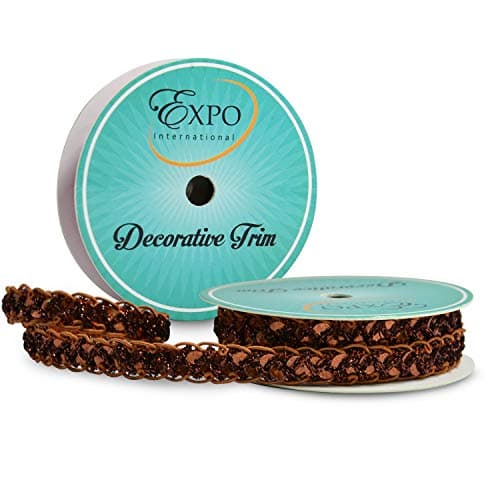 Trims by the Yard Thea Braided Sequin Spool Trim, 3 Yards, Brown  30 Yards 25 mm Wide Fringe Tassel Trim, Lace Trim Ribbon Fringe Trim Lace for Sewing Crafts Clothing, Curtains, 10 Colors (Multi-Color)  Ribbons for Crafts Wrapping Ribbon Fabric Ribbon Hair Ribbons for Girls Craft Ribbon Decorative Ribbon Fabric Trim Bow Making Supplies Bow Ribbon Trim Sewing Trim Assorted Ribbon Approx 30 Yd - Pastel  8 Colors,15 Yards Each,Daisy Flower Lace Trim Embroidery Lace Lace Ribbon for Garment Sewing DIY Craft , Costumes, Home Decor(Daisy Flowers)