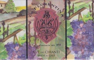 La Florentina Tuscany Chianti Grapes Luxury Single Soap 10.5 Oz. From Italy