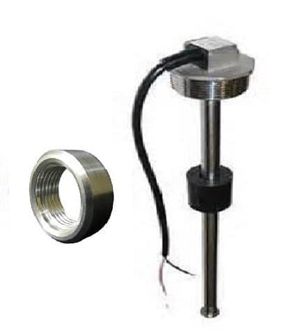 Spun Aluminum Gas Tank Kus/Wema S5U Marine 12 Inch Sending Unit with Aluminum Weld-On Bung