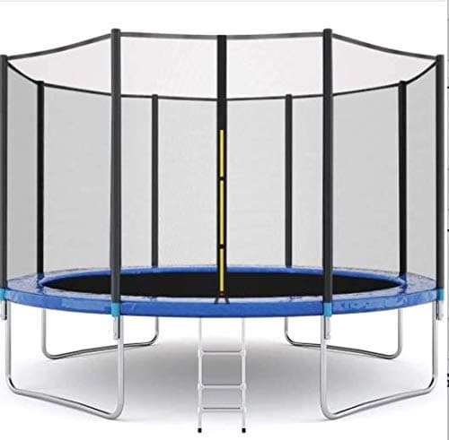 JRSOKO Kids Adults Trampoline with Enclosure Net,12FT High Elasticity Trampoline with Safety Enclosure - Indoor or Outdoor Trampoline for Kids, Durable Stand Net Go Outside The Poles