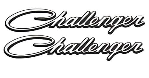 Aimoll Emblems, 2PCS Challenger Nameplate D Badges Decal embelms Replacement for Chrysler Challenger (White)