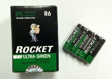 4 AA Batteries - Rocket Ultra Green ( 3 Pack )