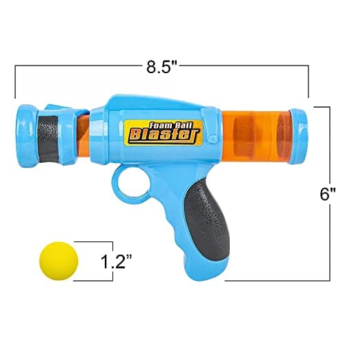 ArtCreativity Foam Ball Launchers, Set of 2, Pump Action Shooting Toy Blasters for Kids with 12 Balls, Outdoor Summer Fun, Fetch Toy for Dogs, Great Birthday Gift for Boys and Girls