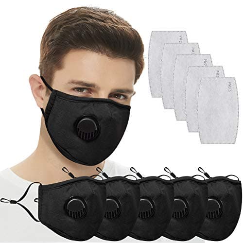 heekpek Face Protection with Valve Breathing Washable Reusable Mouth Face Cover Unisex Adults Anti-dust Anti-smog Full Face Dust Protective for Travel Outdoor Activities