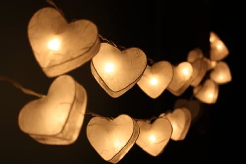 Thai String Lights Handmade 20 Heart White Color Paper String Lights Wedding Hanging Party Bedroom Fairy Lights