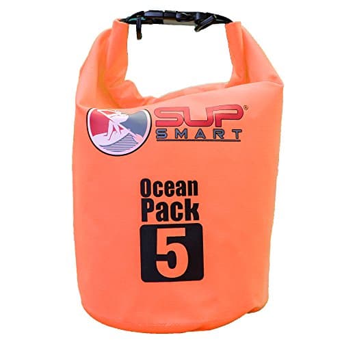 SUPSmart 5L Waterproof Dry Bag Made for Stand Up Paddle Boards and Perfect for Keeping valuables Dry During All Water Activities (Orange)