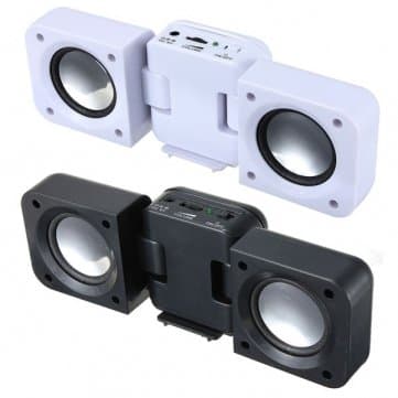 Kassauo 3.5mm Mini Folding Foldable Square Stereo Speaker for Iphone PC Laptop +++ Color White +++