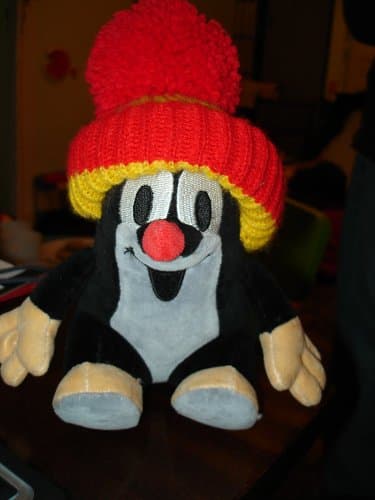Kretek Mole Sitting in Red Hat / Maulwurf / Plush Stuffed Toy / Very Cute and Lovely / Kisvakond