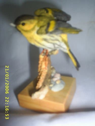Country Artists Bird Model Siskin on Perch by Country Artists
