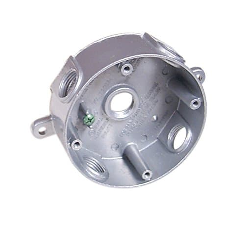 Topaz TOPWRB1575 3/4" 5 Hole 4" Round White Weatherproof Box