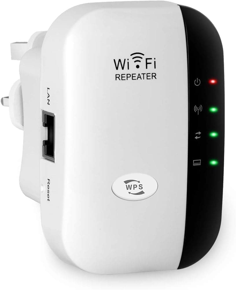 2024 Newest WiFi Extender, WiFi Booster, WiFi Repeater, Covers Up to 3000 Sq.ft and 45 Devices, Internet Booster - with Ethernet Port, Quick Setup, Home Wireless Signal Booster, UK plug. -