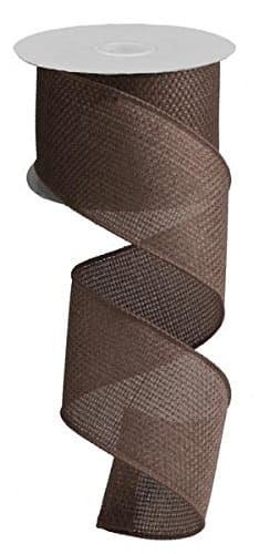 Cross Royal Burlap Wired Edge Ribbon - 2.5" x 10 Yards (Mocha)