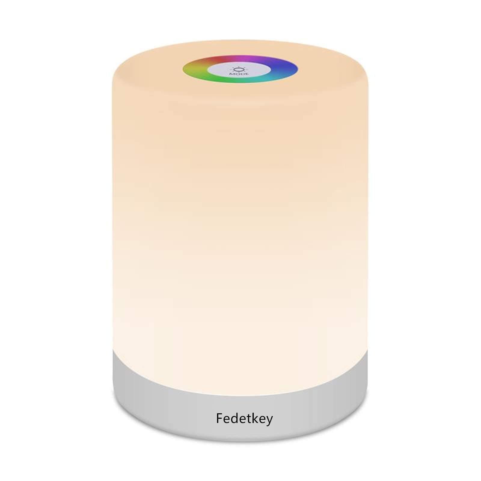 Night Light,LED Touch Control Chargeable Smart Bedside Table Lamp,RGB Color Changing Modes for Baby Kids Bedroom,Office,Camping