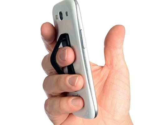 Sling Grip Universal Mobile Security Hand-Strap with Elastic Grip for all Smartphones and Tablets; Prevents Dropping of Phone; Selfies Made Easy; Pocket-Friendly Design; Color: Black