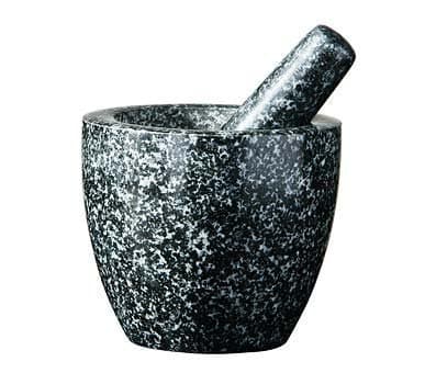 NEW MORTAR PESTLE LARGE SIZE SPECKLED CHARCOAL GRANITE