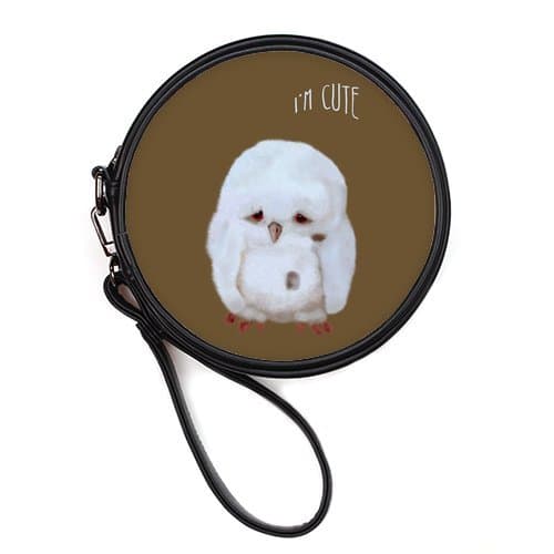 Generic Personalized I am Cute Lovely Baby Owl for Round Makeup Bag