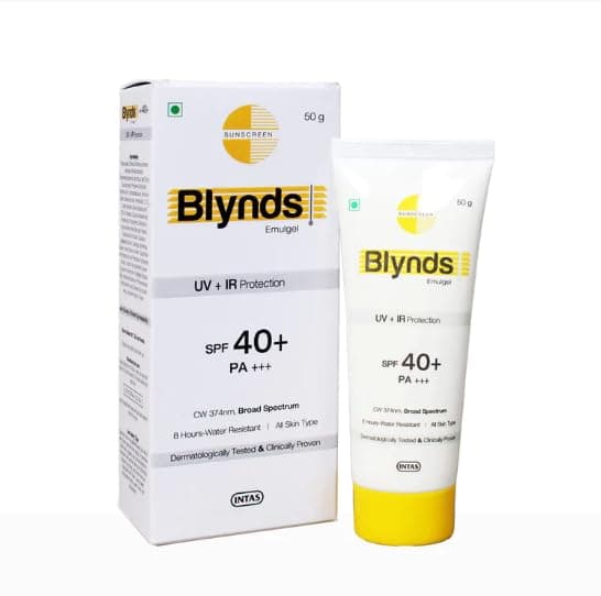 Blynds Emulgel Sunscreen with UV SPF 40+ PA+++ & Water-Resistant | For All Skin Types 50 gm