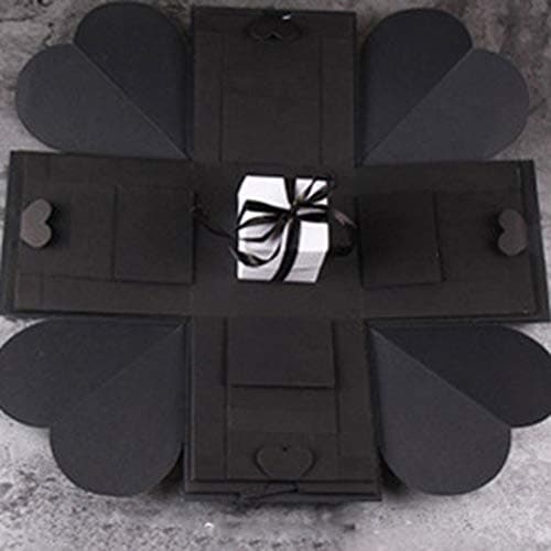 fengwen66 Photo Album Handmade Hexagonal Explosion Gift Box For Family Friends Gift black