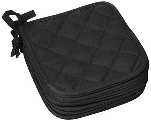 American Linen Bulk Potholders 10 Pack Everyday Quality 6.5" Square Black