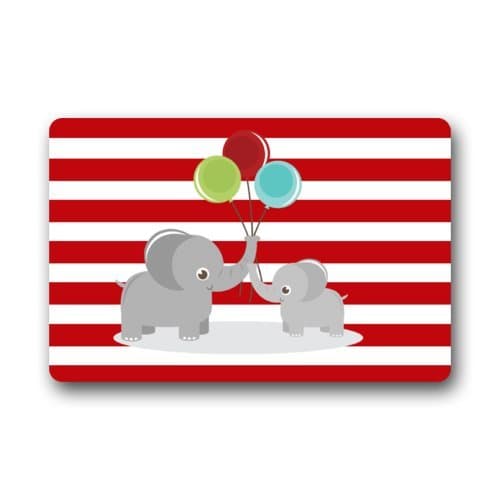 Cute Elephant Balloons Rectangular Welcome Doormat