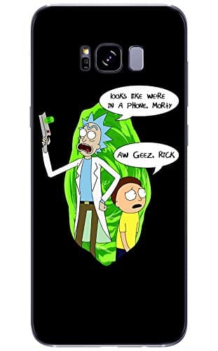 New Mort and Rick Style Protective Transparent Soft Silicon Rubber Thin Cover Case For Samsung Galaxy S9 S9 Plus S8 S8 Plus S7 S7 Edge S6 S6 Edge (Style 2, Galaxy S9)