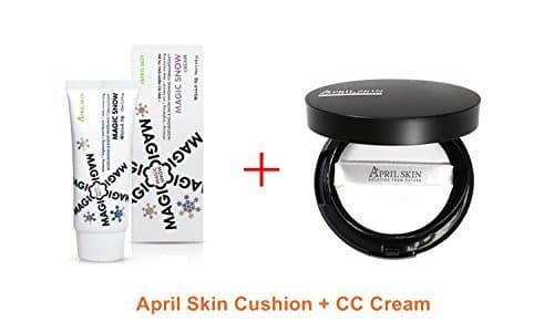 April Skin Magic Snow Whitening Cream and Magic Snow CC Cushion 22 Pink Beige Set (2pcs)