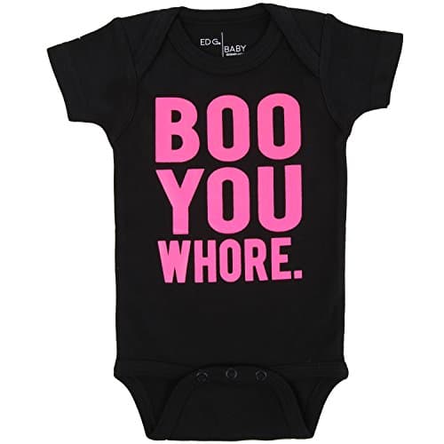 ED G Baby Boo You Whore Bodysuit in Black (12-18 M)