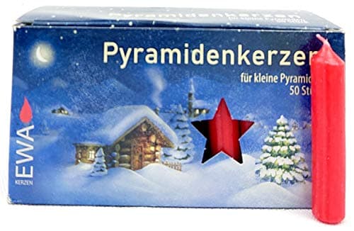 Sigro 50 Pieces Pyramid Candles, 14 x 74 mm, Wax, Red, One Size