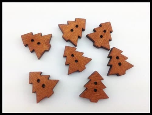 100pcs Mixed Wooden Buttons in Bulk Buttons for Crafts Button Vinatge Pine Tree Buttons Bu-85