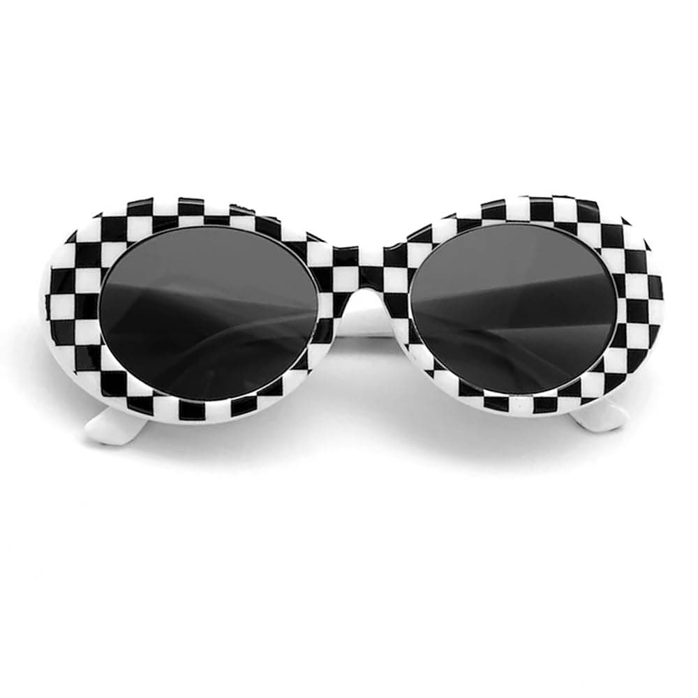 LaurinnyLaurinny Authentic Clout Goggles Bold Oval Retro Mod Fashion Sunglasses Clout Round Lens