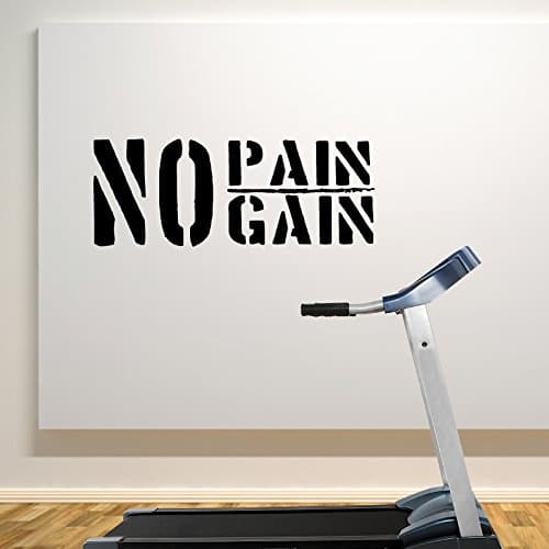 Bubbles Designs No Pain No Gain Wall Decal Sticker for Home and Gym Black