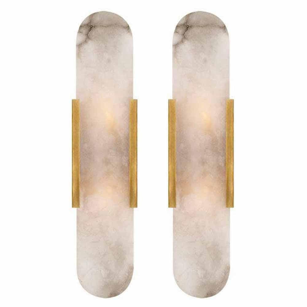 Natural Alabaster Wall Sconces Set of 2 Marble Wall Lamp Bathroom Vanity Light Fixtures Alabaster Sconce Lighting White Stone Wall Mount Lamp for Bedroom Living Room Hallway Stairs Kitchen