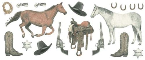 TUMBLEBEASTS Western Clear Stickers 12 Inch by 5 Inch Packaged, Old West Horses