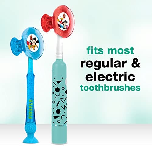 Steripod Kids Clip-On Toothbrush Protector, Mickey Mouse, Strawberry Scent, Keeps Toothbrush Fresh and Clean, Fits Most Manual and Electric Toothbrushes, 2 Count