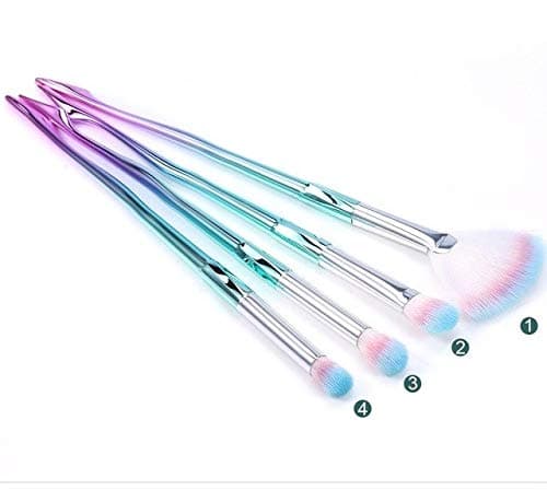 Sala-Ctr - GUJHUI 10pcs Gradient Plating Contour Makeup Brushes Set Foundation Powder Eyeshadow Lip Fan Make up Brushes