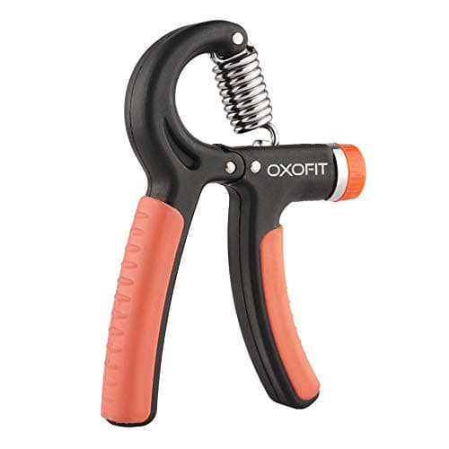 OxOFit - Strong as an Ox Hand Grip Strengthener for Hand Exerciser, Strength Training/Workout with Non-Slip Grip & Adjustable Resistance Upto 5-60 Kg, Great for Athletes (Black-Orange)