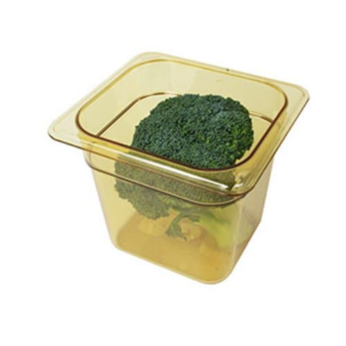 Cambro 66HP H-Pan Hot Food Pan, Sixth-Size, 2-3/8 Quart, Amber