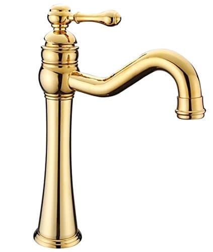SHUIU Sink Faucet, Antique hot and cold taps, high-grade Pure Copper basin faucet faucet , golden