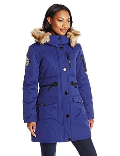 Noize Women's Anorak Parka with Faux-Fur Trim Hood