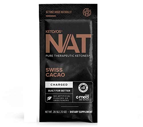 Pruvit Keto//OS NAT Charged, Swiss Cacao, Fierce Focus, Favorable Fat Loss, Rapid Repair C-Med 100, Better bioavailability Ketones for Fat Loss (Keto OS NAT Swiss Cacao, 5 Sachets)