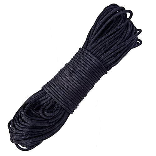 Lifetime Exchange. 850 Black Paracord 100 Feet Test Strength @ 857.5 Stronger Than 550 Paracord or 750 Paracord Weather & UV Resistant Made in The USA by a Certified Military Contractor