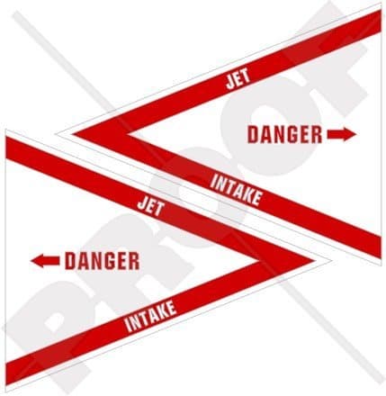 DANGER JET INTAKE US Navy USAF Aircraft 3" (75mm) Vinyl Stickers, Decals x2