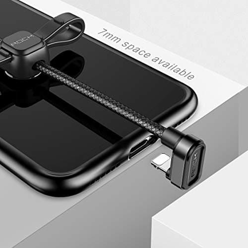 Kuulaa Phone Charger Cable 3.3ft/1M 180 Degree Angle U-Shaped Nylon Braided Charging Cord USB Data Sync Game Playing Powerline Compatible iPhone iPod, iPad, IOS11 More (Black)