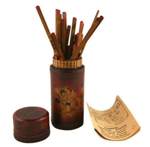 Vintage Chinese Fortune Sticks W. Instruction Booklet