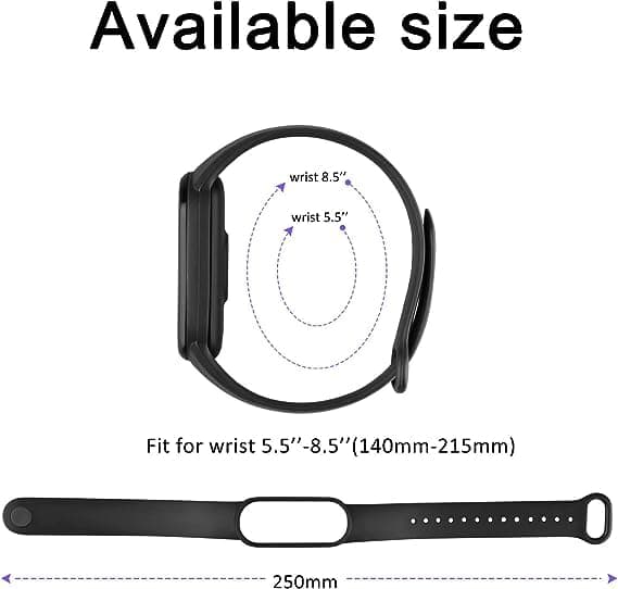 TFXXSJWY 3 Pack Bands for Mi Band 8 Strap/Mi Band 9 Strap Soft Silicone Replacement Sport Wristband for Xiaomi Mi Band 8/9 Watch Band Accessories for Women Men