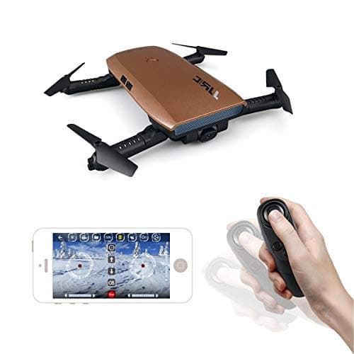 JJRC H47 Elfie WiFi Foldable Pocket FPV Drone Mini Quadcopter 720P (Brown Portable Case)