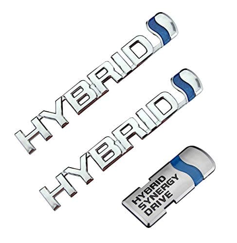 3pcs Hybrid Car Body Side Fender Rear Trunk Emblem Badge Decals