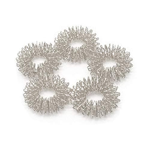 ACi Sujok Acupressure Finger Massage Ring -Set Of 5, Silver For Women - One Size