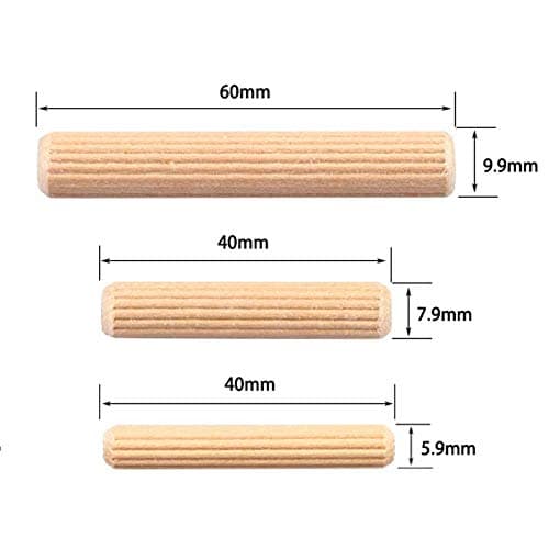 100Pcs Woodworking Doweling Jig Kit Round Grooved Fluted Wooden Plug Wood Dowel Pins Rod Drilling Guide Locator Tool (640mm)