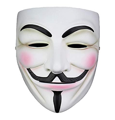 Anonymous Mask / Guy Fawkes Mask As Seen on V for Vendetta w/ Free Vinyl Sticker